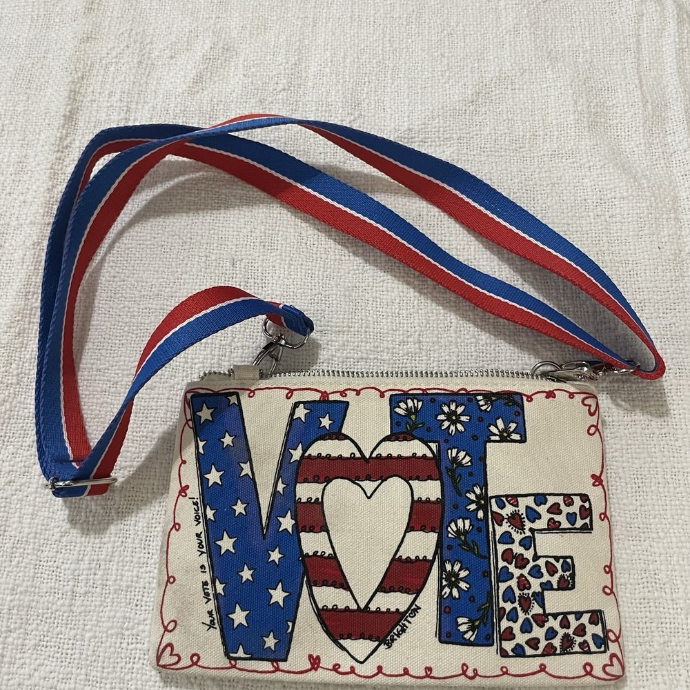 BRIGHTON 2024‎ VOTE ELECTION DAY POUCH BAG SHOULDER CROSSBODY RED WHITE BLUE NEW